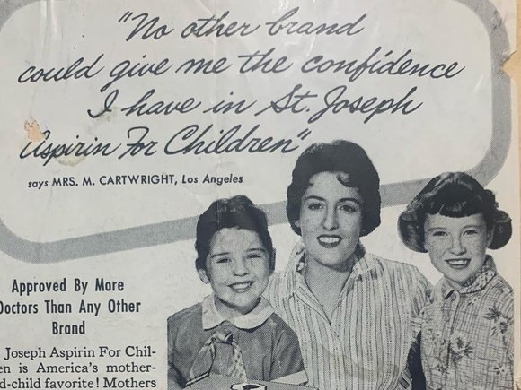 An ad that my Mom, sister Angela and I appeared in